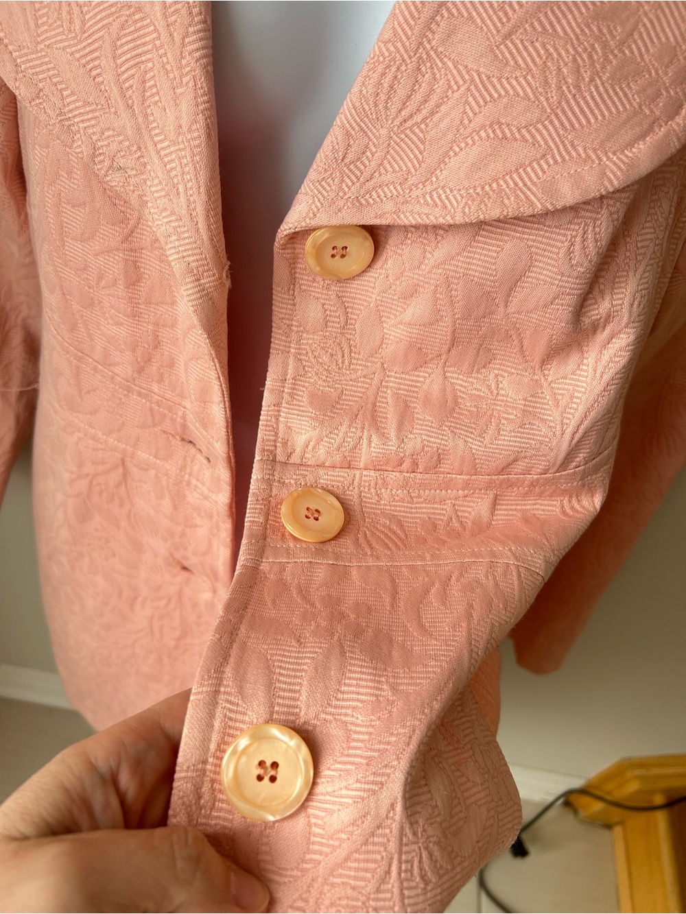 VINTAGE le château Pink Jacquard Coat Balletcore Coquette Y2K 90s Tailoring - Picture 5 of 15